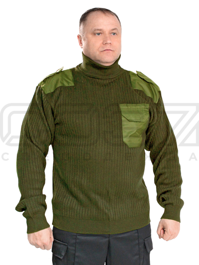 Свитер мужской Lex с горлом цв.олива тк.акрил