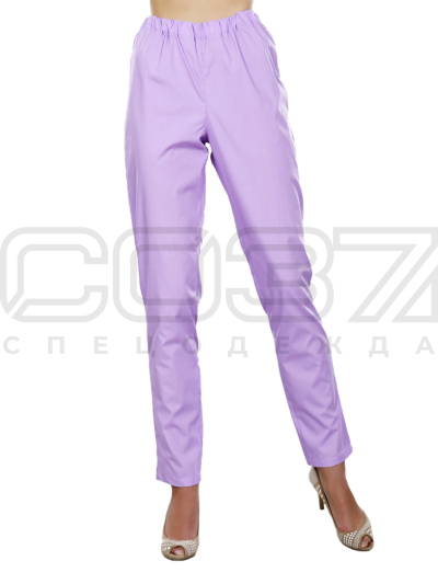 Брюки медицинские женские ИМ301 цв.св.сирень тк.тиси