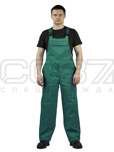 Полукомбинезон рабочий Гейзер цв. тёмно-зелёный-1