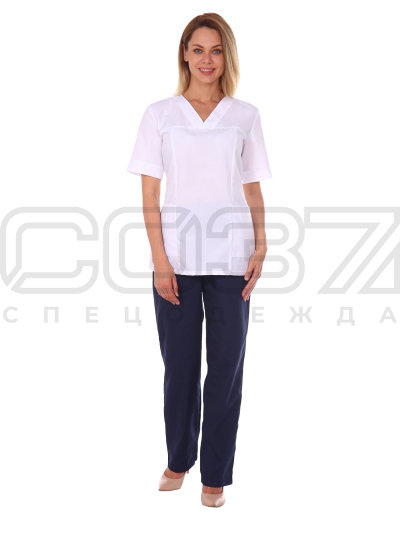 Блуза санитарная женская АР10 цв.белый тк.тиси-2
