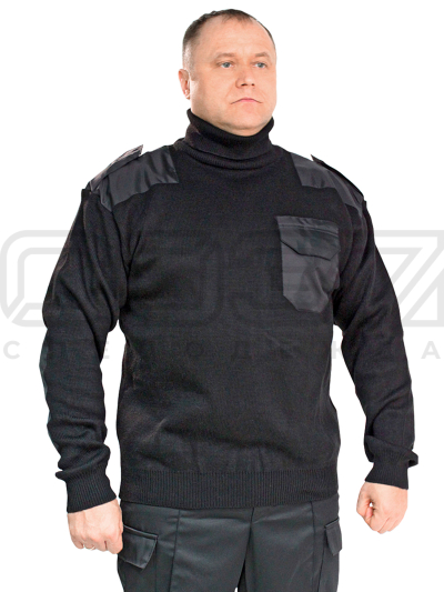 Свитер мужской Lex с горлом цв.чёрный тк.акрил