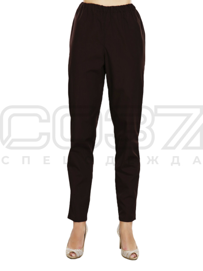 Брюки медицинские женские ИМ301 цв.тёмно-коричневый тк.тиси