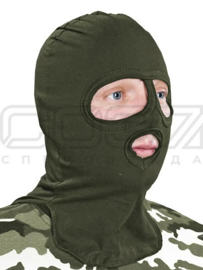 Маска трикотажная СОБР цв.олива тк.кулирка