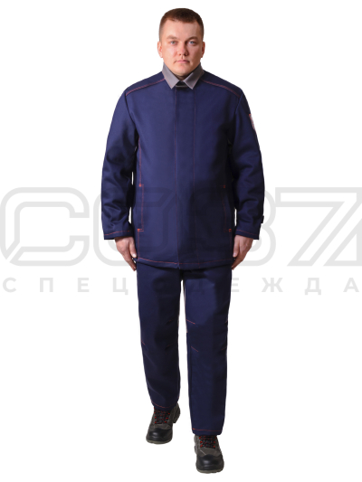 Костюм сварщика СварМакс 3 синий с серым-1