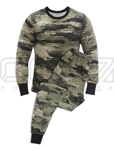 Белье нательное с начёсом цв.кмф тигр тк.футер 2-х нитка