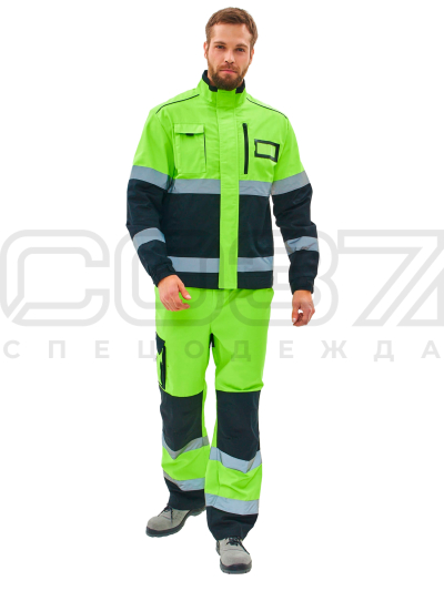 Костюм-рабочий-Индикатор-PS-1-с-СОП-цв.жёлтый-чёрный-тк.смесовая-(куртка+брюки)-1