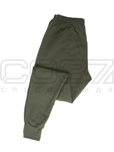 Кальсоны мужские с начёсом цв.олива тк.футер 2-х нитка