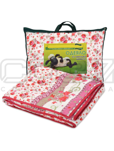 Одеяло овечья шерсть пэ 150 (пакет) двуспальное
